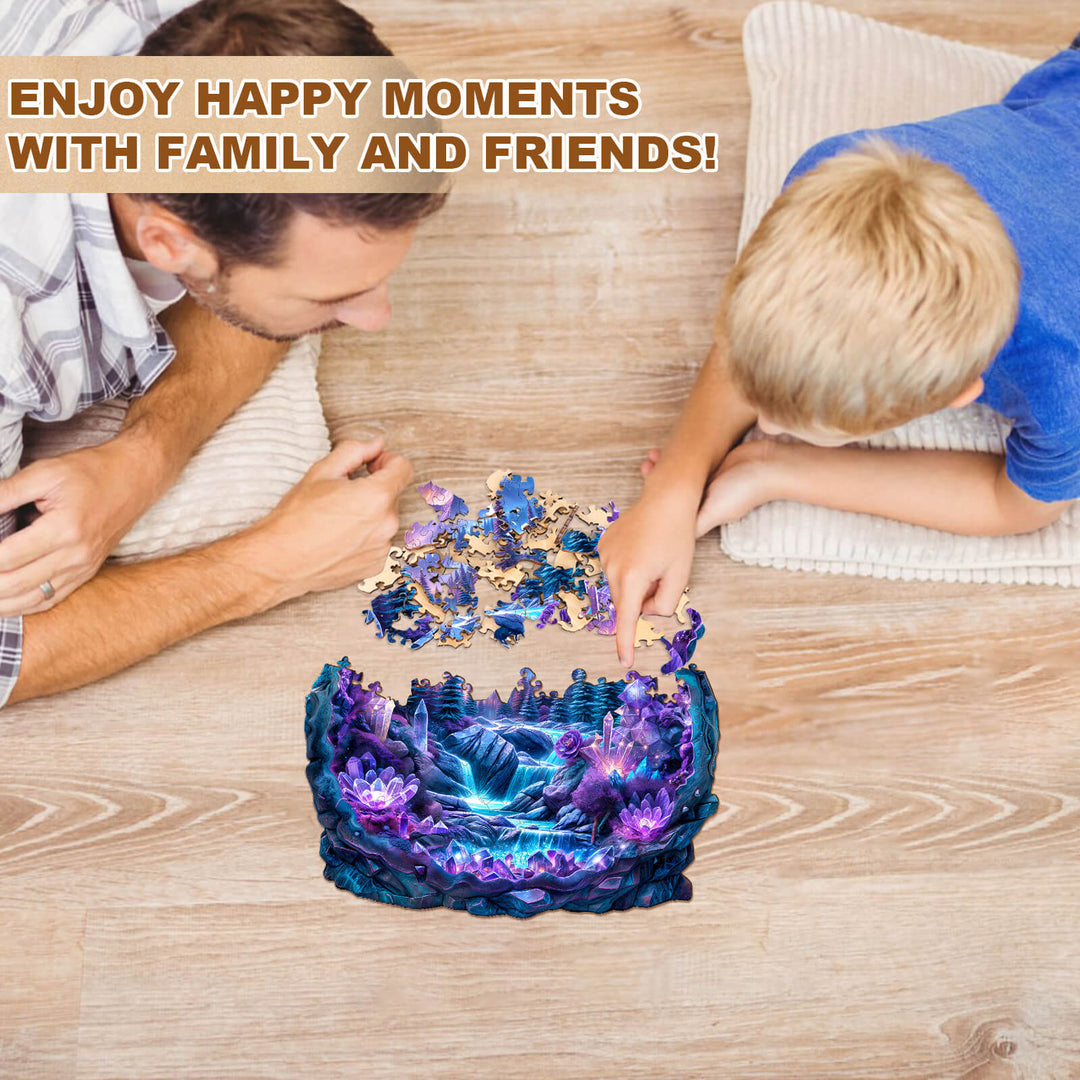 Crystal mine landscape-1 Wooden Jigsaw Puzzle