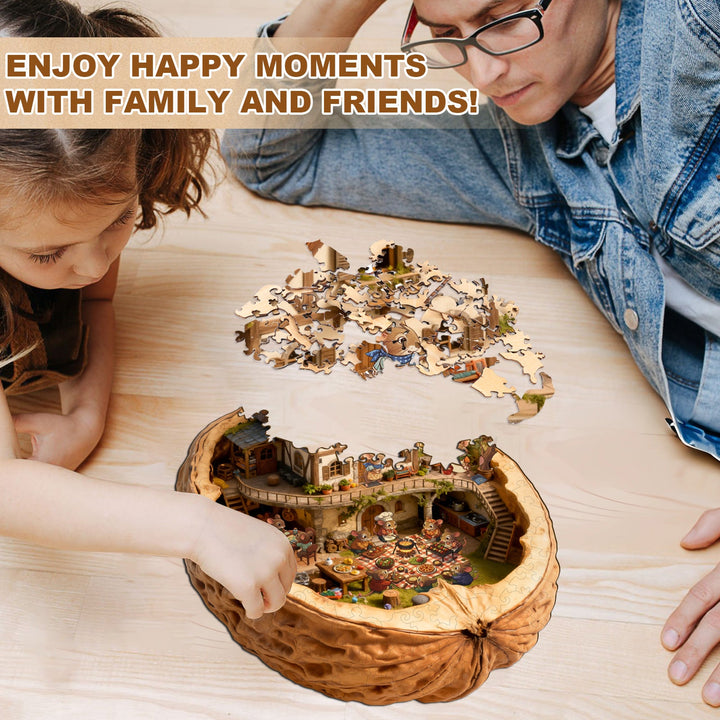 Nut Harvest Lodge Wooden Jigsaw Puzzle