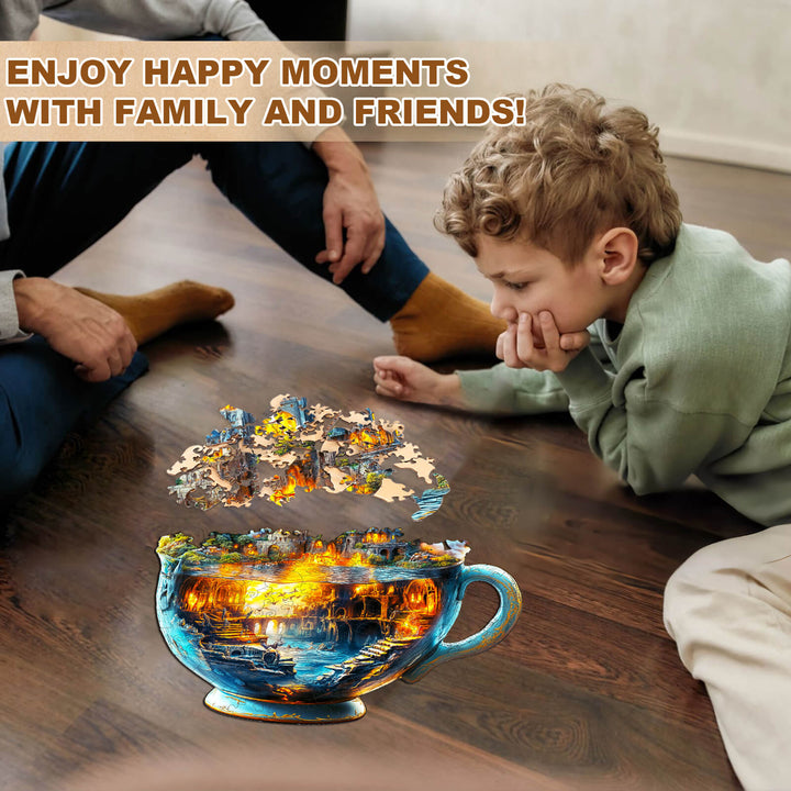 Magic cup-1 Wooden Jigsaw Puzzle