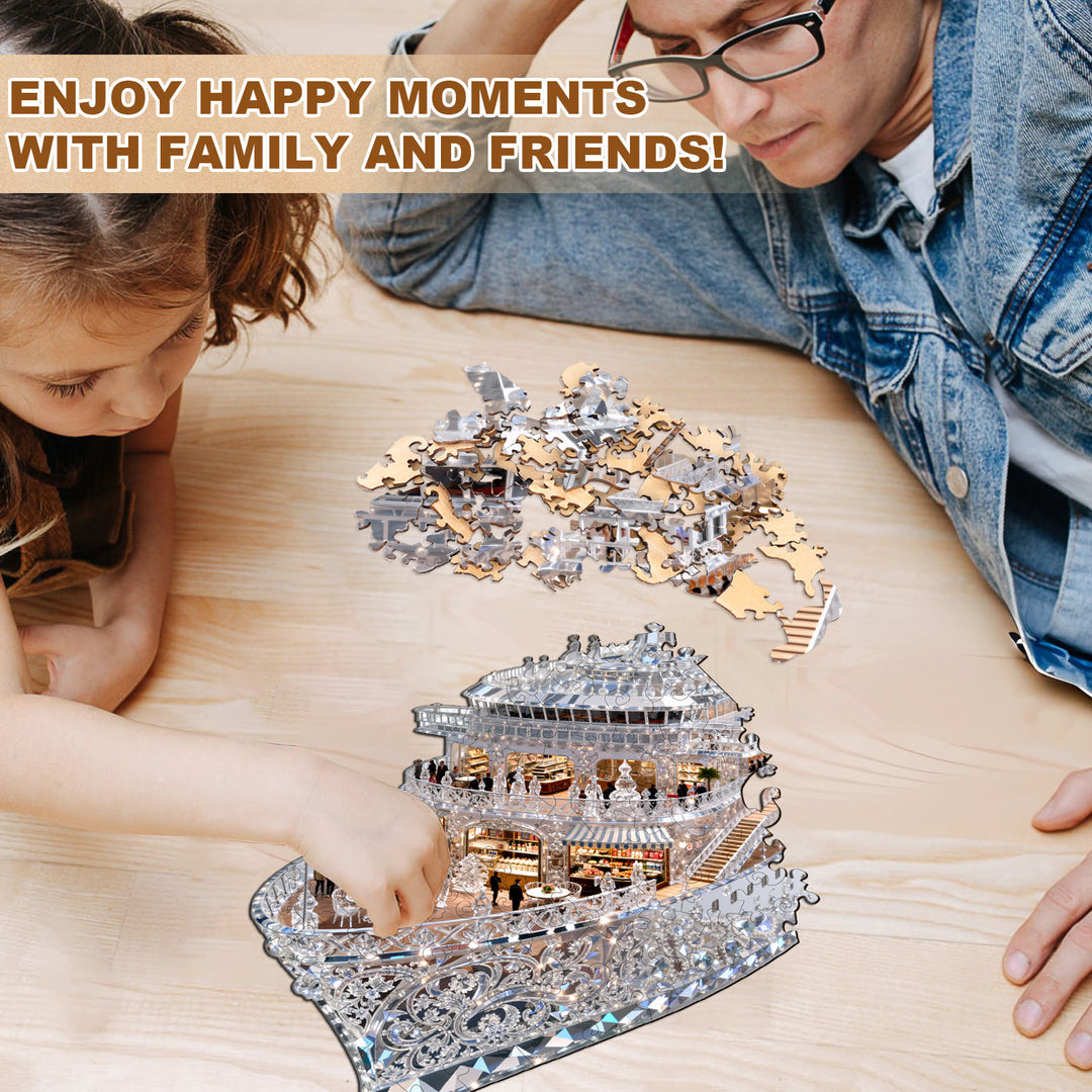 Glass Cruise Ship Wooden Jigsaw Puzzle