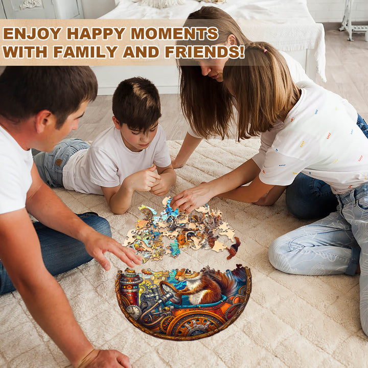 Happy squirrel Wooden Jigsaw Puzzle