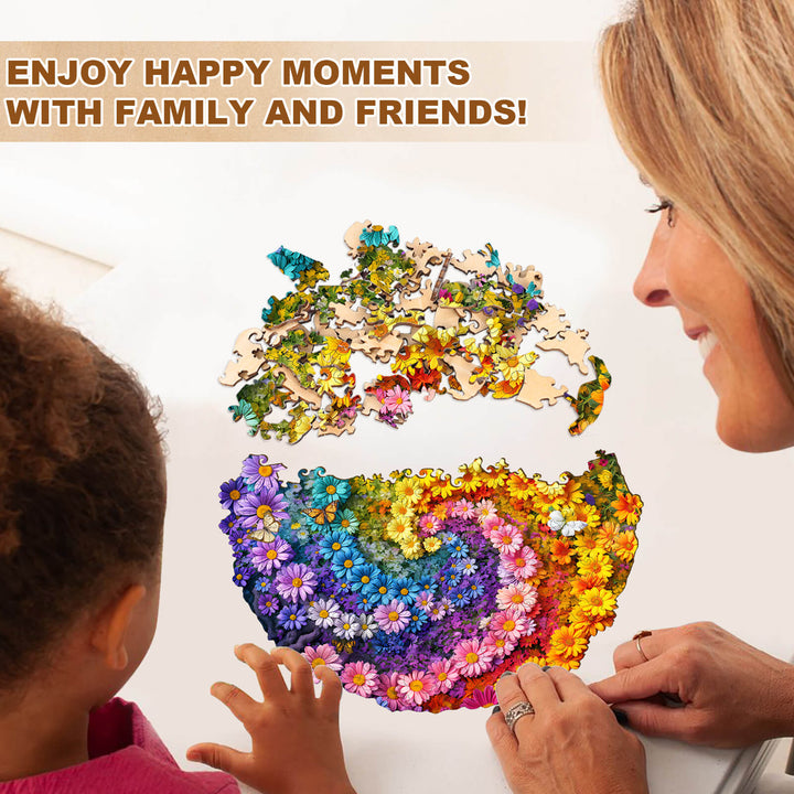 Sea of Flowers Wooden Jigsaw Puzzle