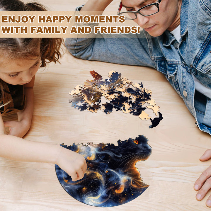 Nebula Cat Wooden Jigsaw Puzzle
