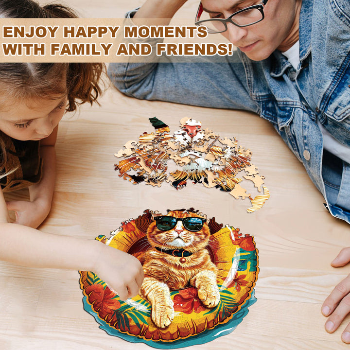 The Cat Off Duty Wooden Jigsaw Puzzle