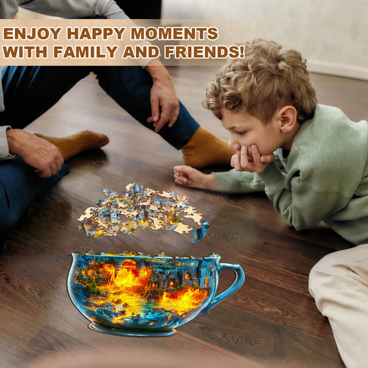 Magic cup-2 Wooden Jigsaw Puzzle