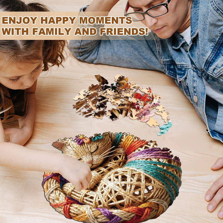 Twine Cat Wooden Jigsaw Puzzle