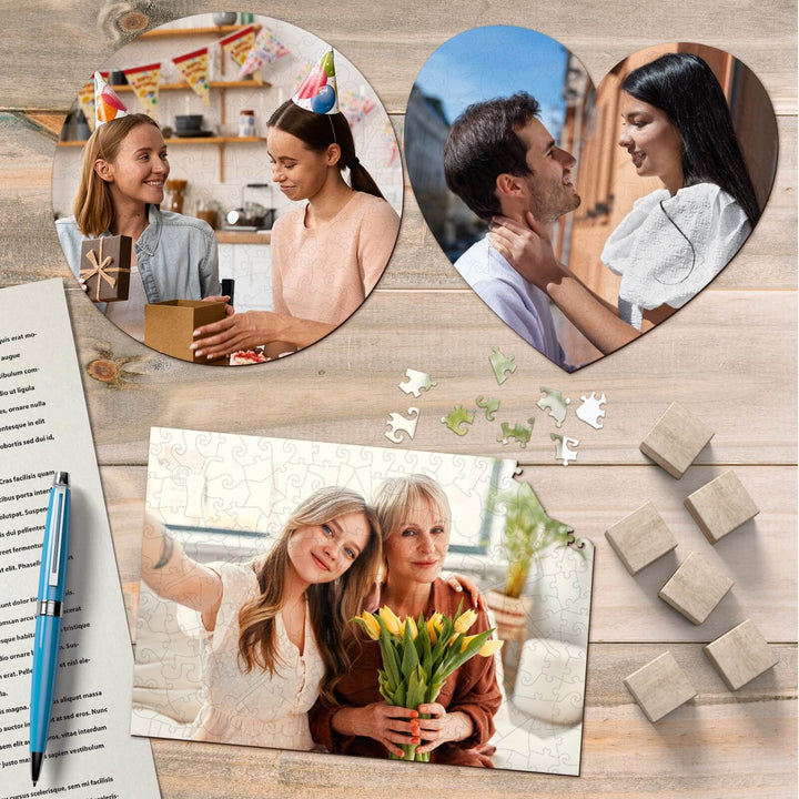 Personalized Photo Wooden Puzzle In Different Shapes and Themes - By Woodbests