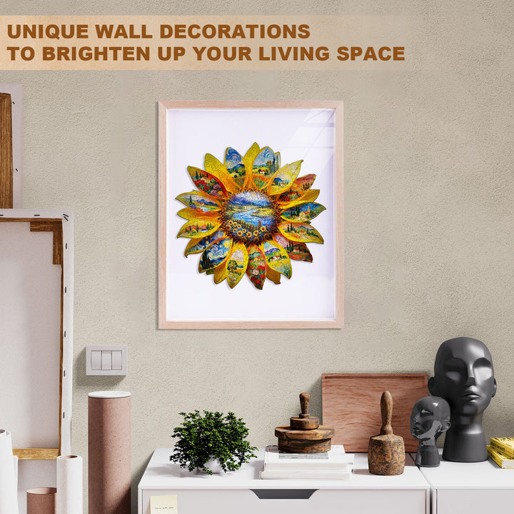 Oil on Sunflower Wooden Jigsaw Puzzle