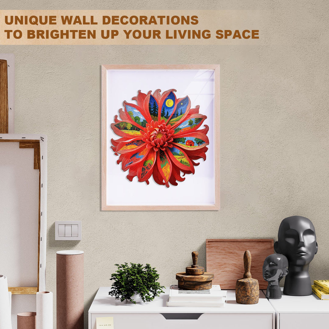 Oil On Chrysanthemum Wooden Jigsaw Puzzle