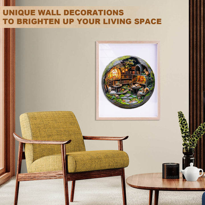 3D Mossy Library Wooden Jigsaw Puzzle