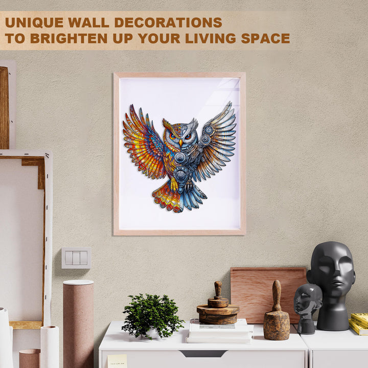 Yin-Yang MechaOwl Wooden Jigsaw Puzzle