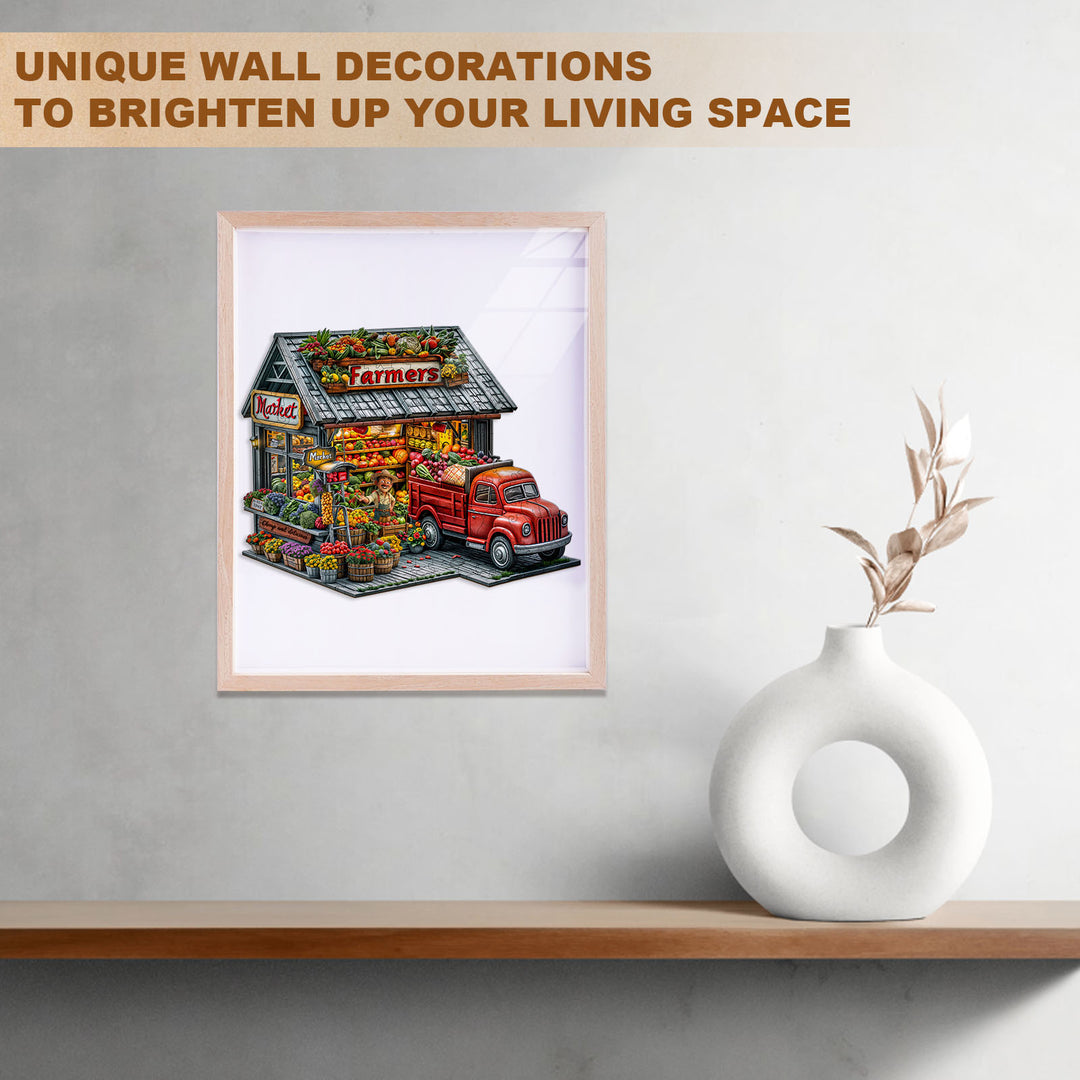 Farmers Market Wooden Jigsaw Puzzle