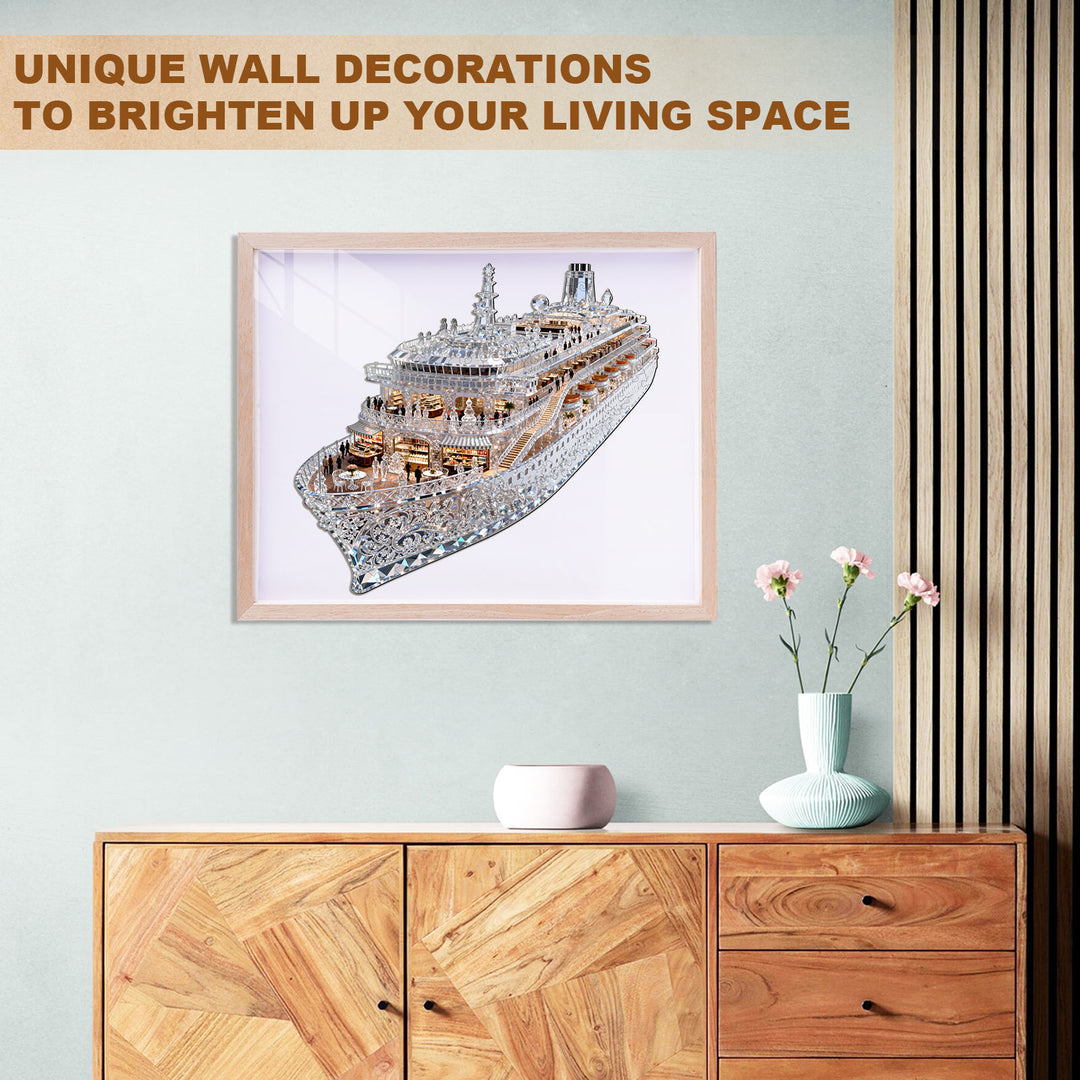 Glass Cruise Ship Wooden Jigsaw Puzzle