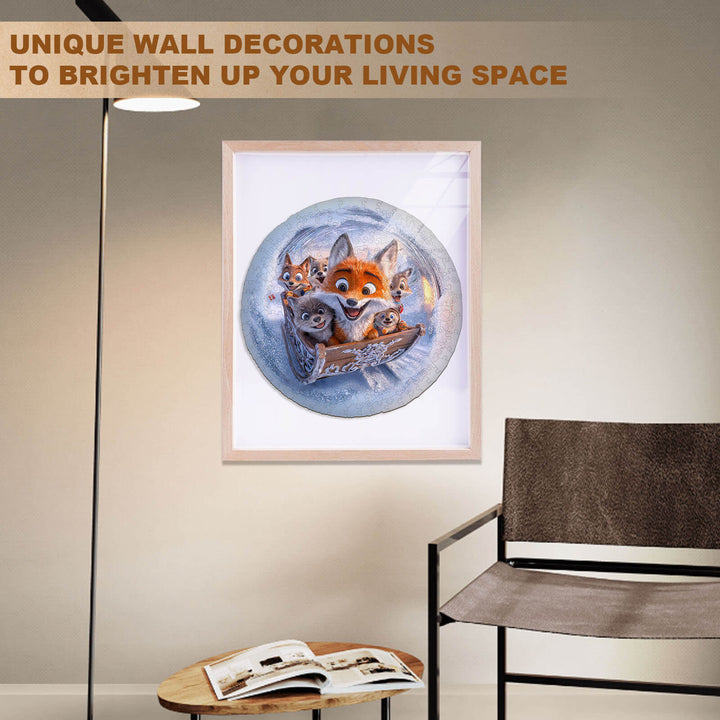 3D Sleigh Fox Wooden Jigsaw Puzzle