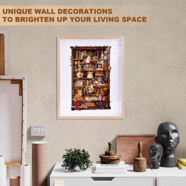The Cozy Bookshelf Wooden Jigsaw Puzzle