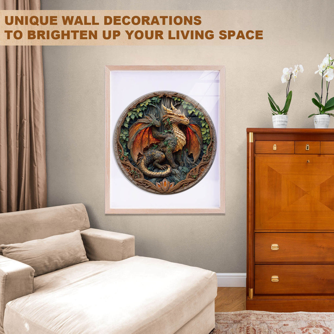 Elements Wood Dragon Wooden Jigsaw Puzzle