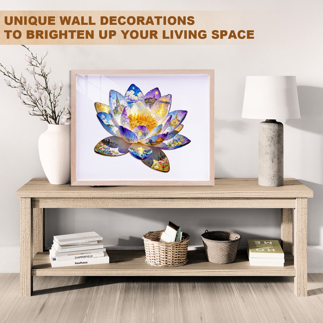 Oil On Lotus Wooden Jigsaw Puzzle