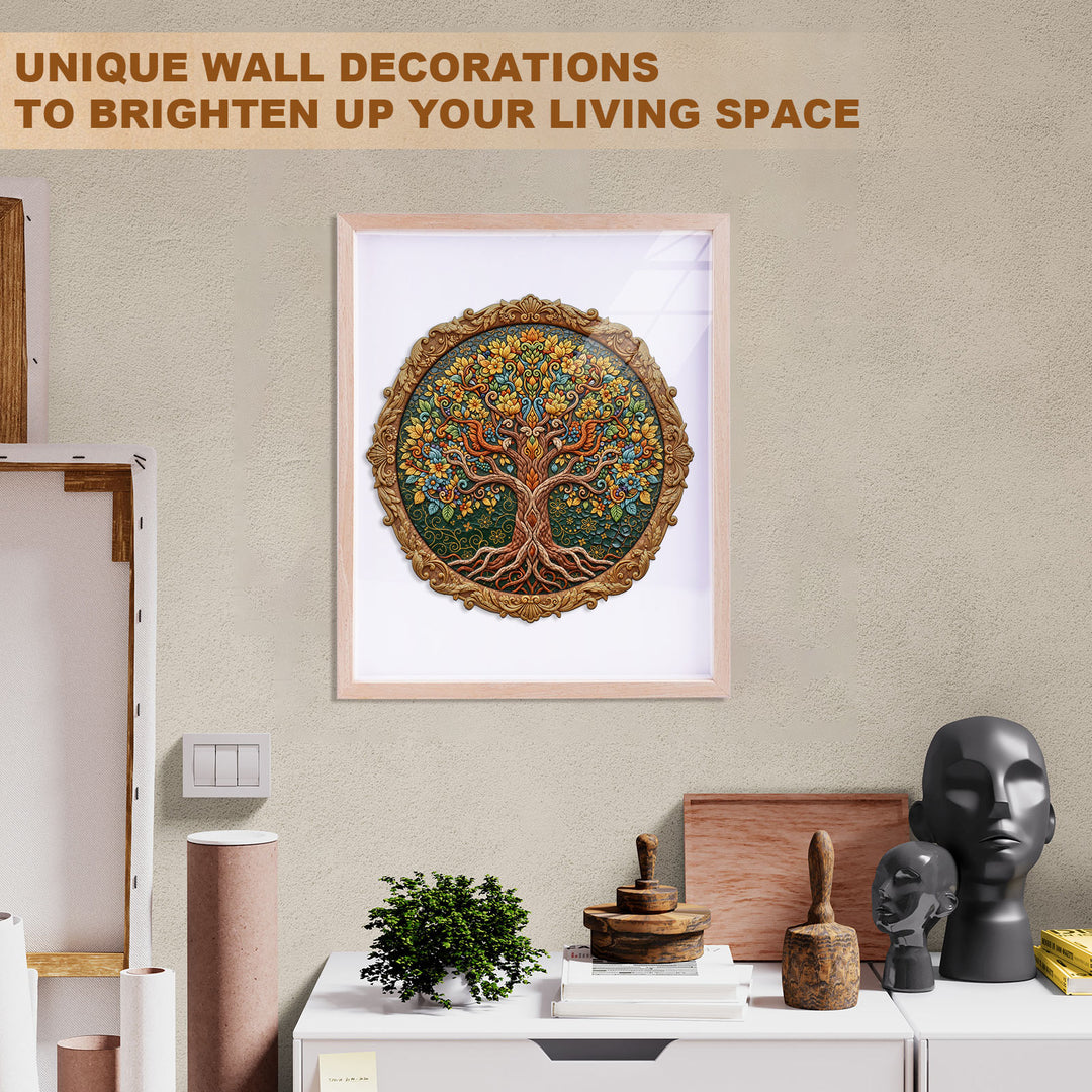 Embroidered Tree of Life Wooden Jigsaw Puzzle