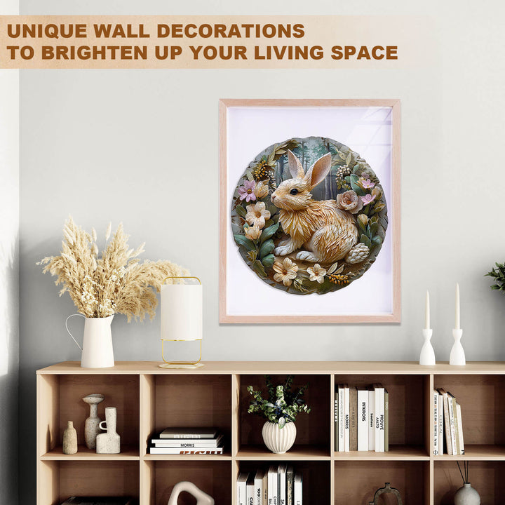 Relief Rabbit Wooden Jigsaw Puzzle