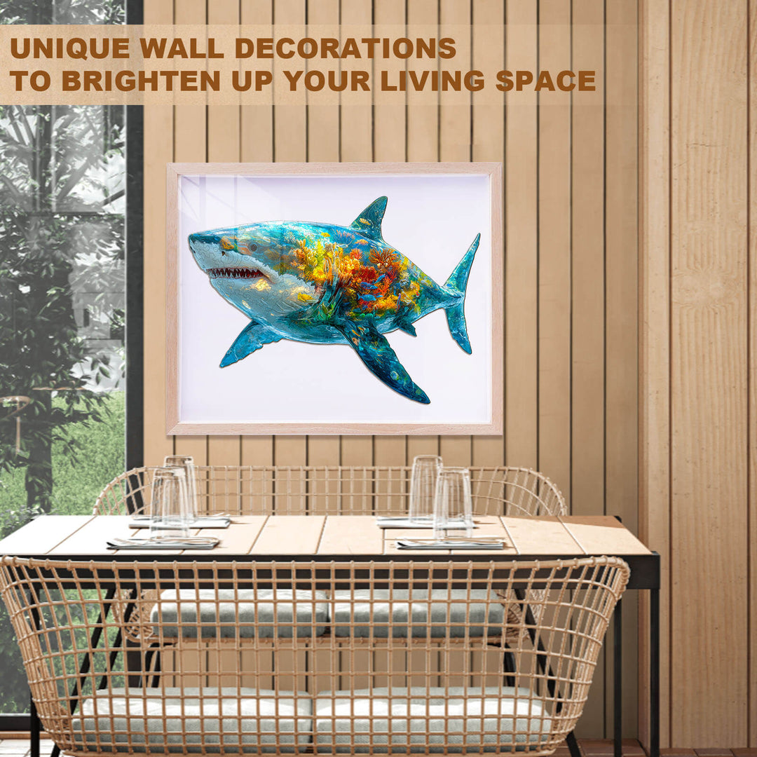 Flower shark Wooden Jigsaw Puzzle