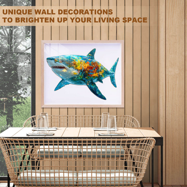 Flower shark Wooden Jigsaw Puzzle