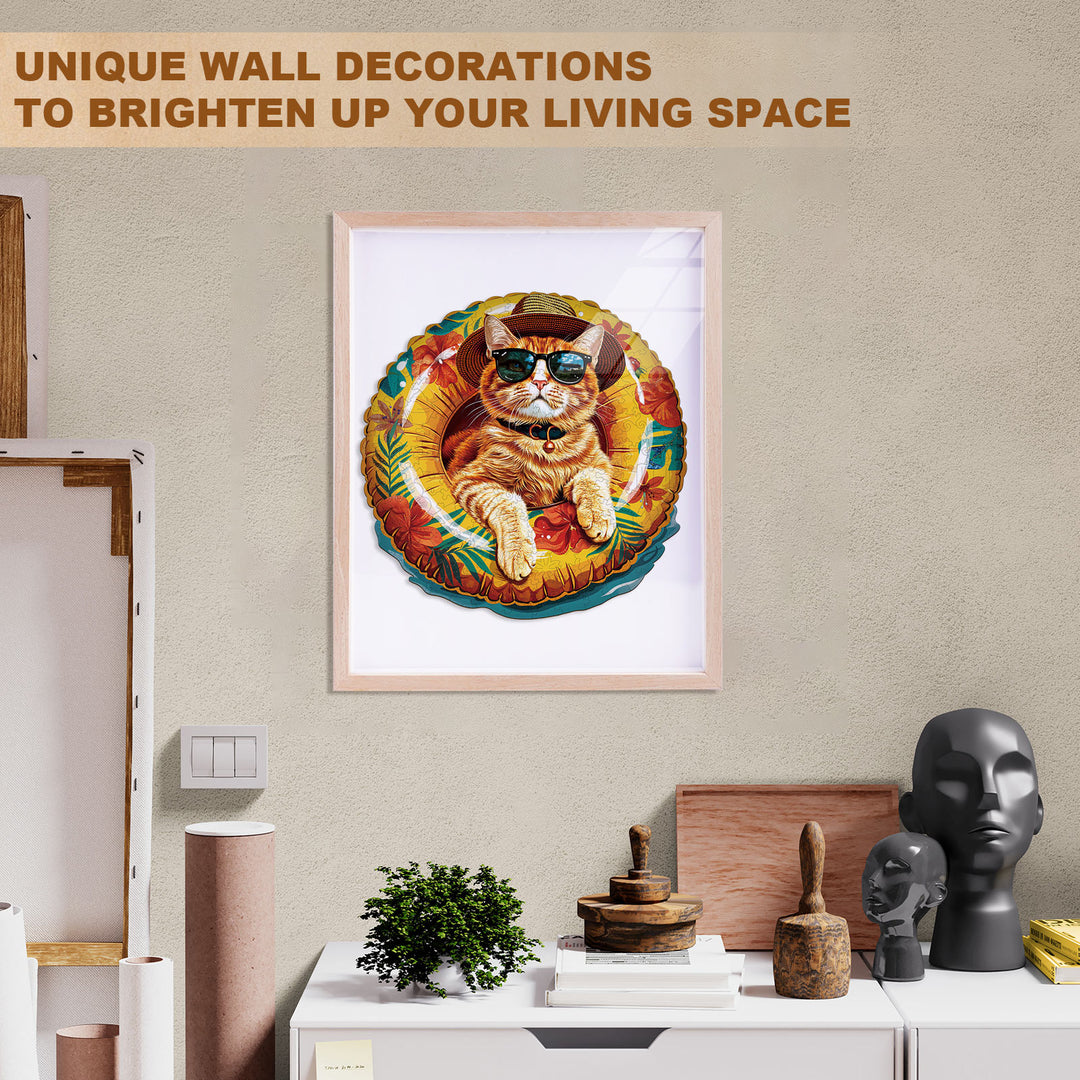 The Cat Off Duty Wooden Jigsaw Puzzle