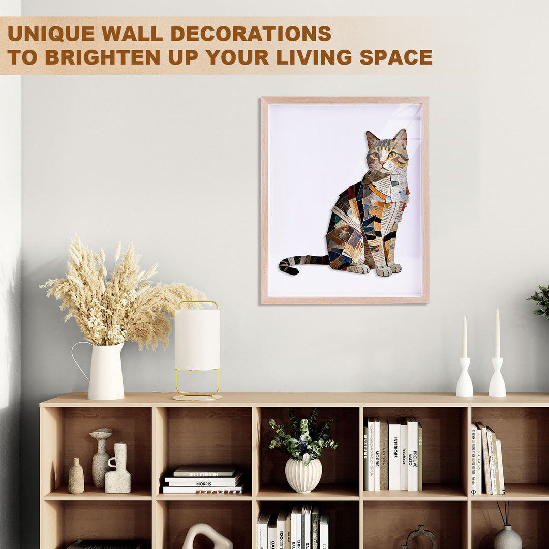Paper Art Cat Wooden Jigsaw Puzzle