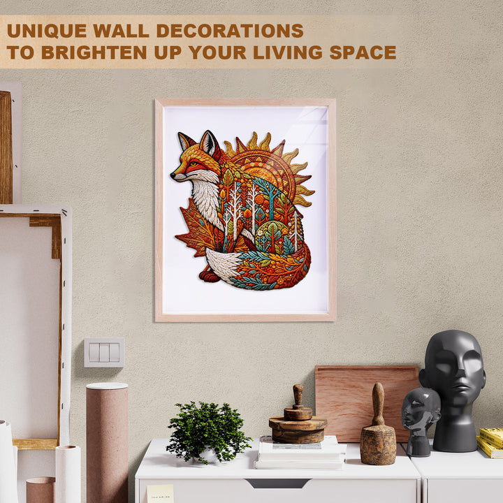 Knitted Autumn Fox Wooden Jigsaw Puzzle