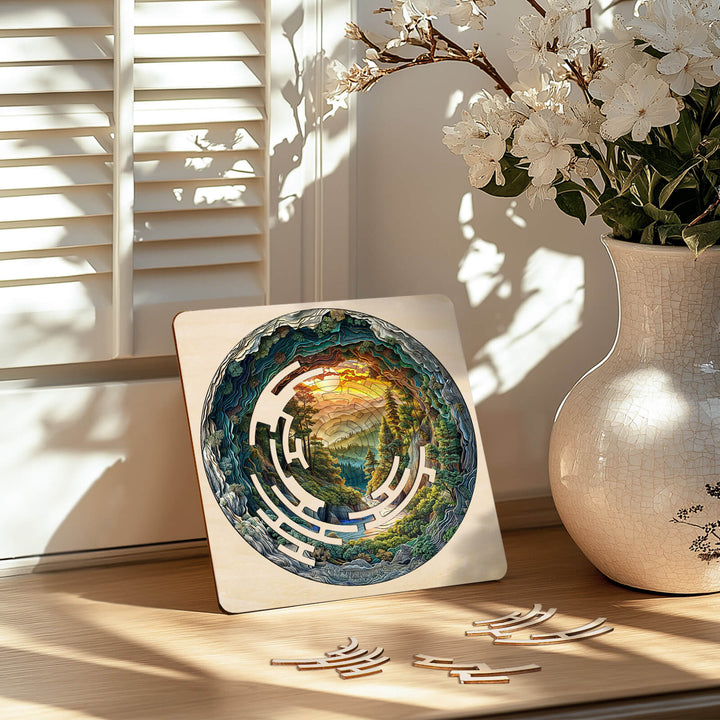 Colorful Maze Puzzle¡ªGreen Stream designed for mind games, promoting focus and cognitive skills in a serene setting.