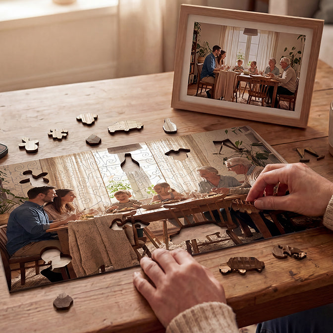 Personalized Photo Wooden Puzzle - Family Theme