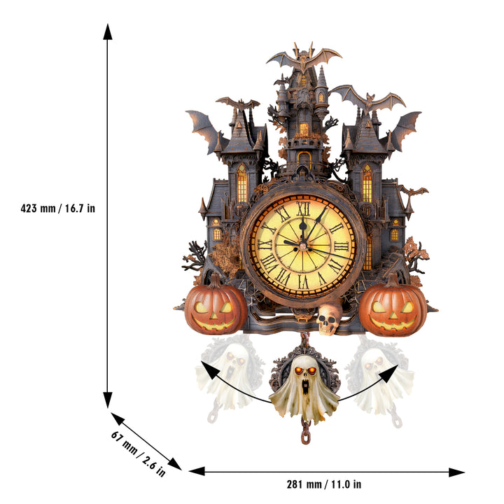 Halloween Castle-DIY Wooden Clock, 3D Puzzle Craft Kit