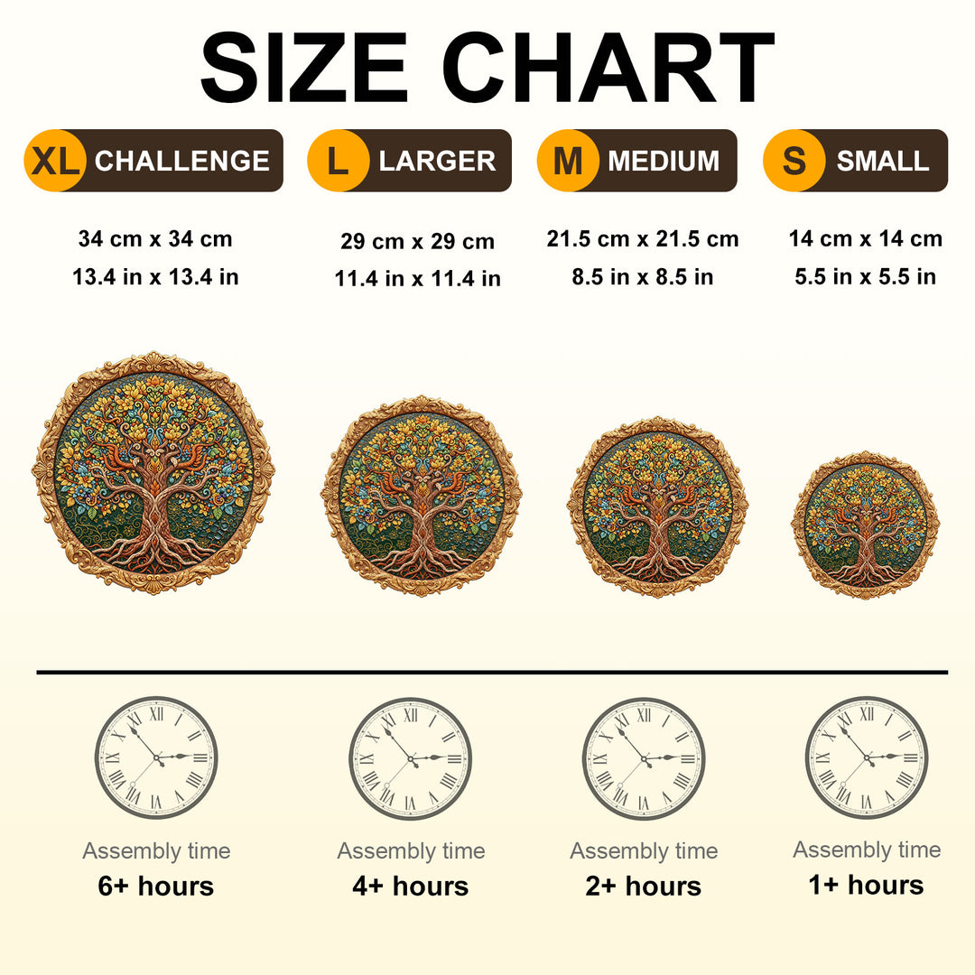 Embroidered Tree of Life Wooden Jigsaw Puzzle