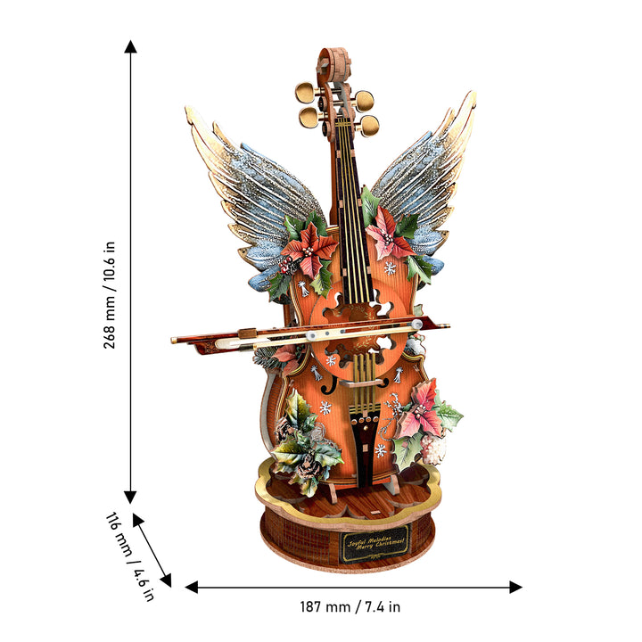 Christmas Cello– DIY Wooden Music Box, 3D Puzzle Craft Kit