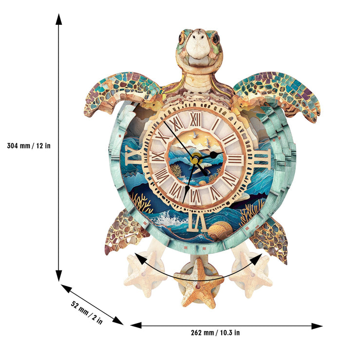 Sea turtles-DIY Wooden Clock, 3D Puzzle Craft Kit