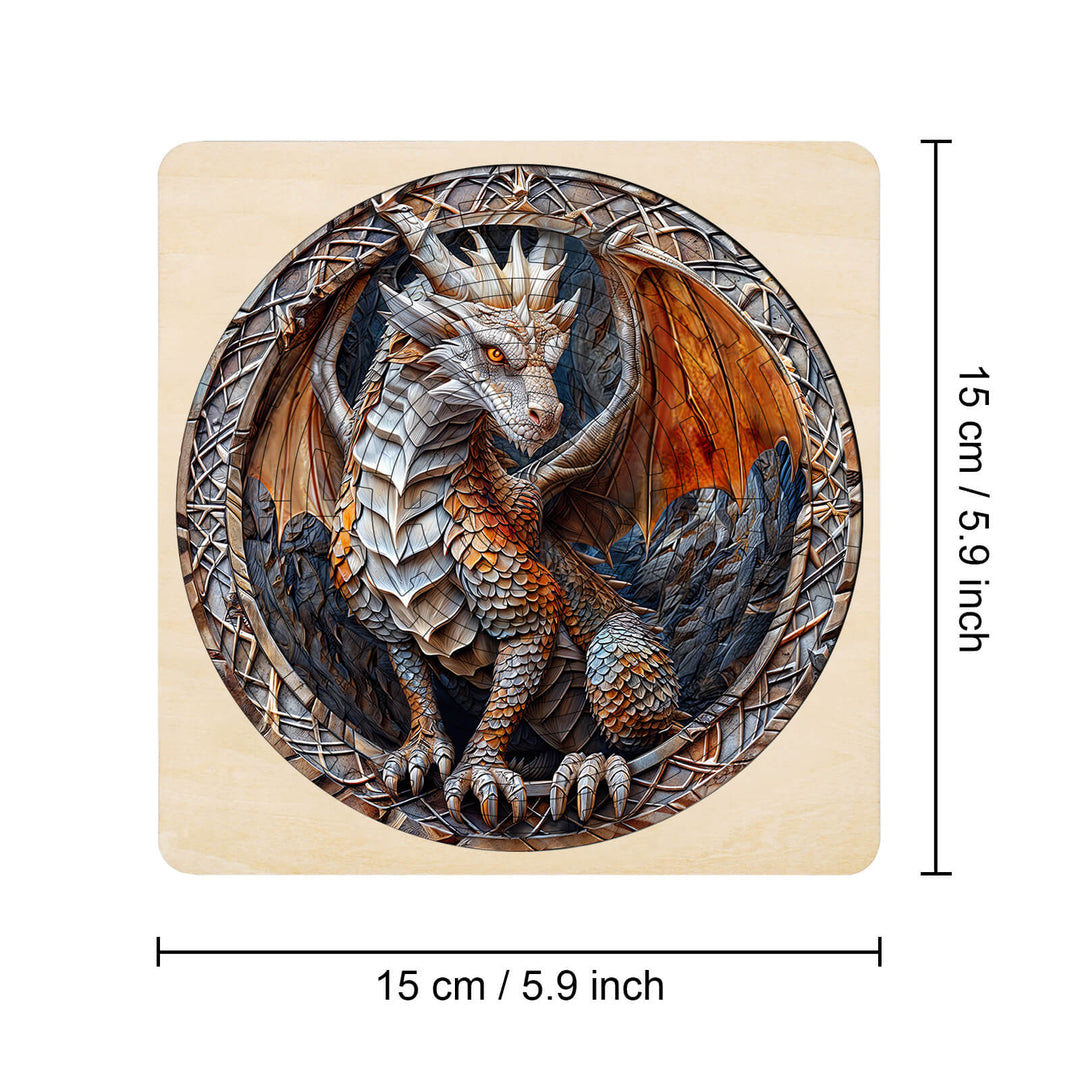 Maze Puzzles¡ªMighty Dragon design featuring a beautifully detailed dragon in a circular frame, perfect for jigsaw puzzle lovers.