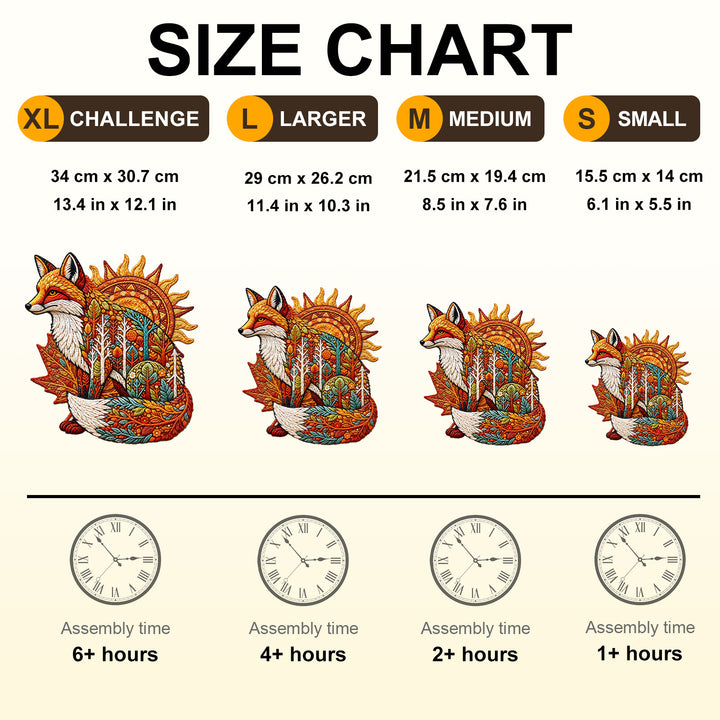 Knitted Autumn Fox Wooden Jigsaw Puzzle