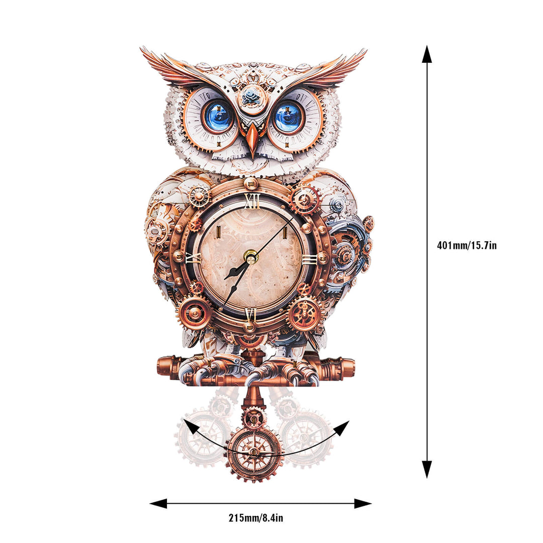 Mechanical Owl - DIY Wooden Clock , 3D Puzzle Craft Kit