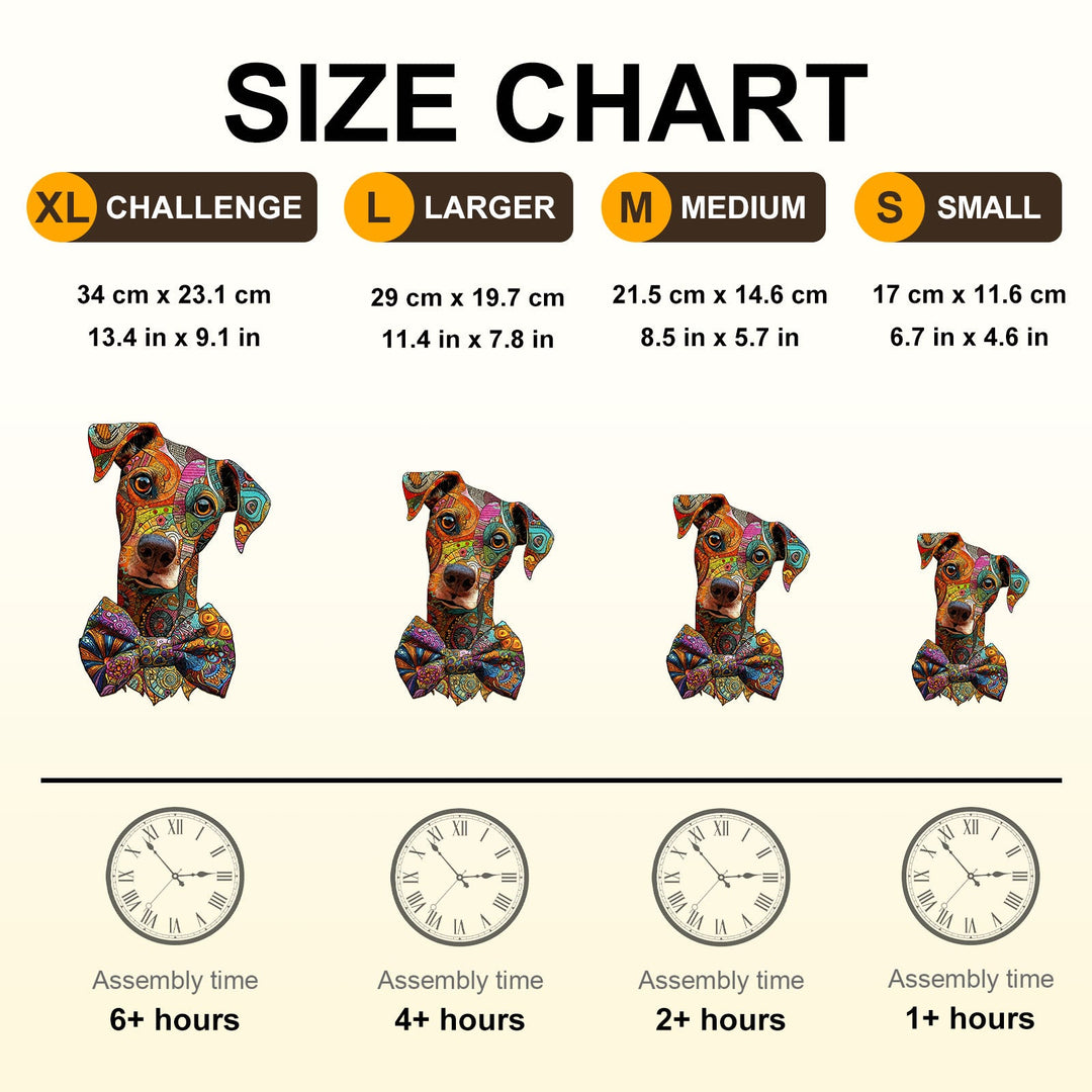 Line Art Dog Wooden Jigsaw Puzzle