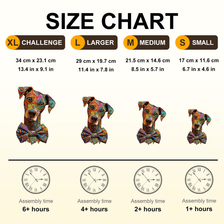 Line Art Dog Wooden Jigsaw Puzzle