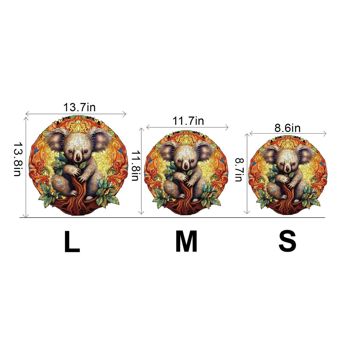 Mandala Koala Wooden Jigsaw Puzzle-Woodbests