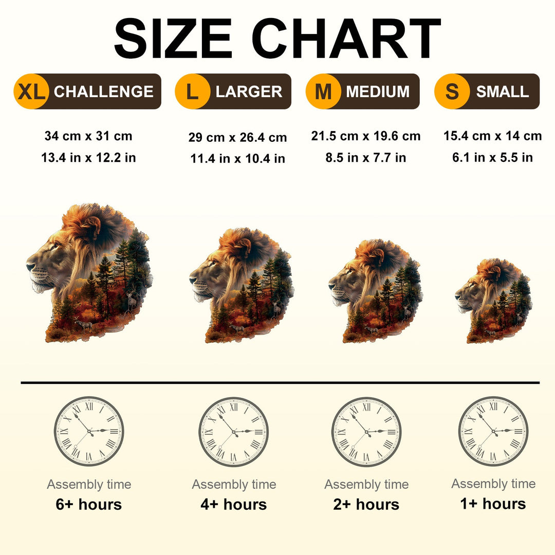 Sunset Lion Wooden Jigsaw Puzzle