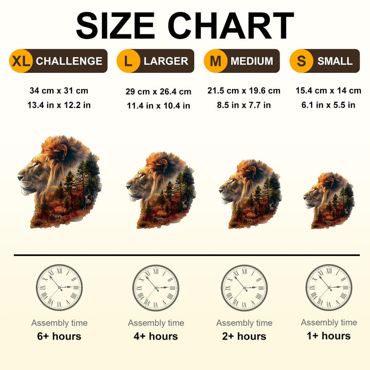 Sunset Lion Wooden Jigsaw Puzzle