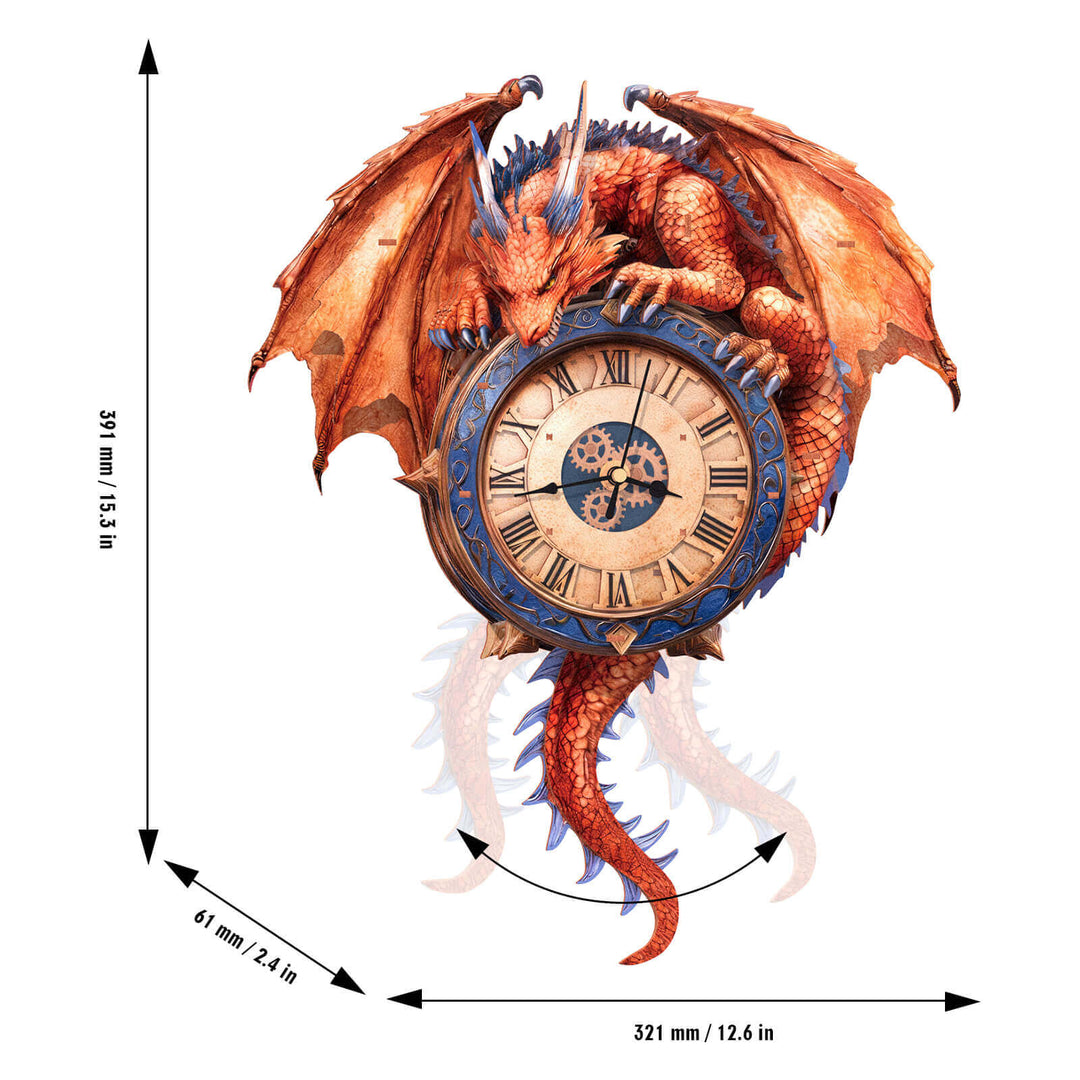 Flame Dragon– DIY Wooden Clock, 3D Puzzle Craft Kit