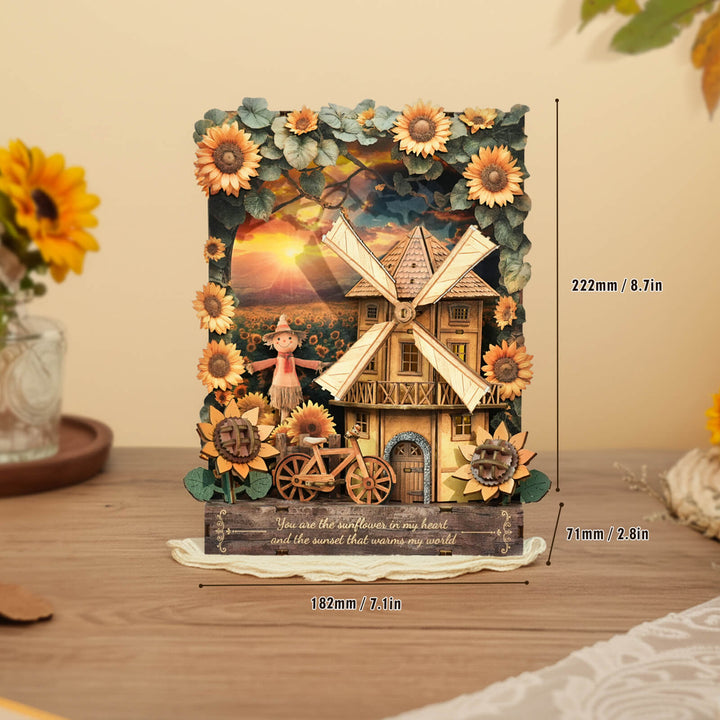 Sunlit Fieldscape – DIY Wooden Painting, 3D Puzzle Craft Kit