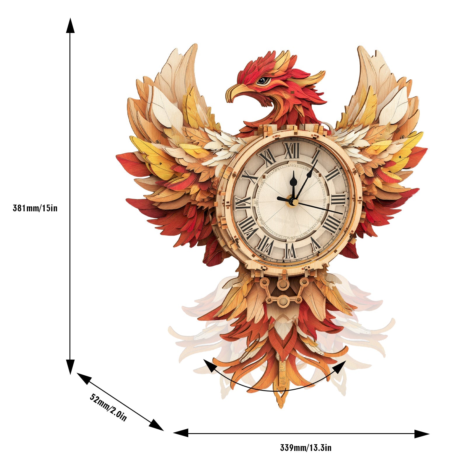 Phoenix Clock Phoenix– DIY Wooden Clock, 3D Puzzle Kit – uk.woodbests
