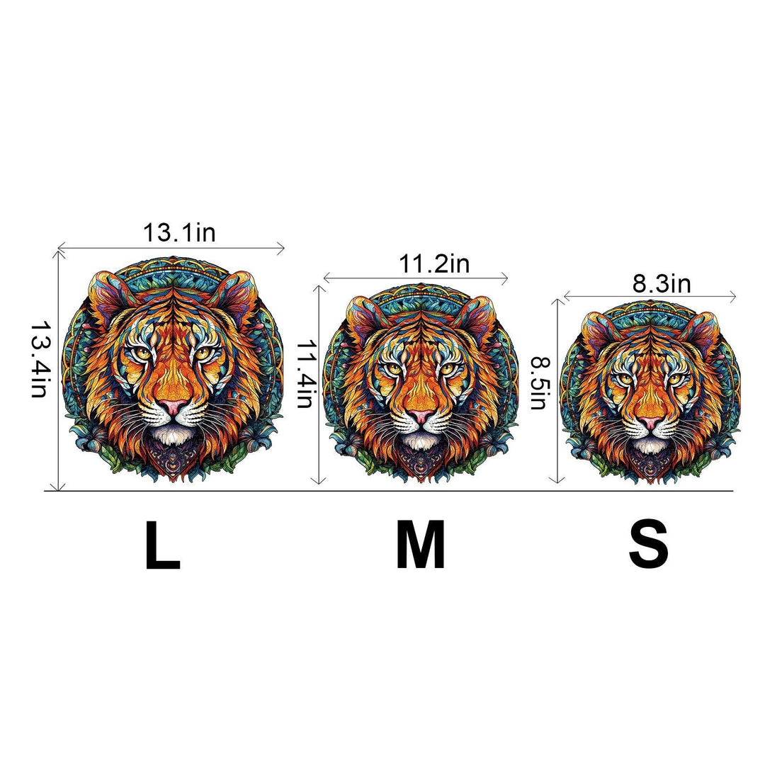 Mandala Tiger Wooden Jigsaw Puzzle-Woodbests
