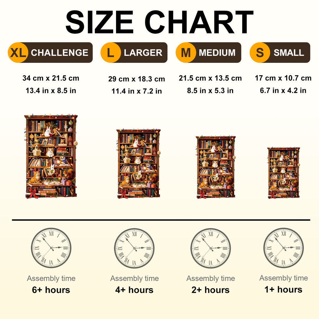 The Cozy Bookshelf Wooden Jigsaw Puzzle