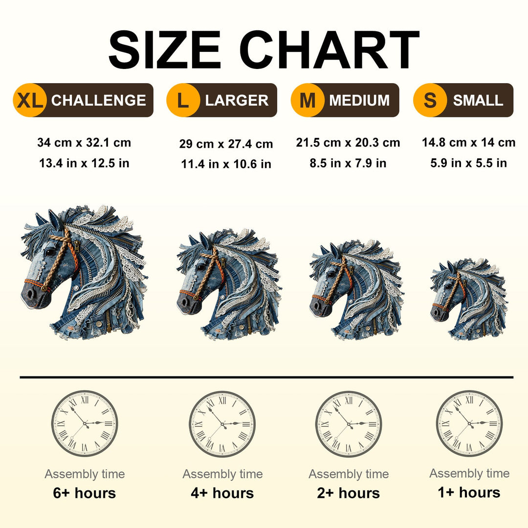 Denim Horse Wooden Jigsaw Puzzle