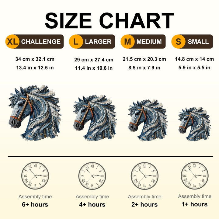 Denim Horse Wooden Jigsaw Puzzle
