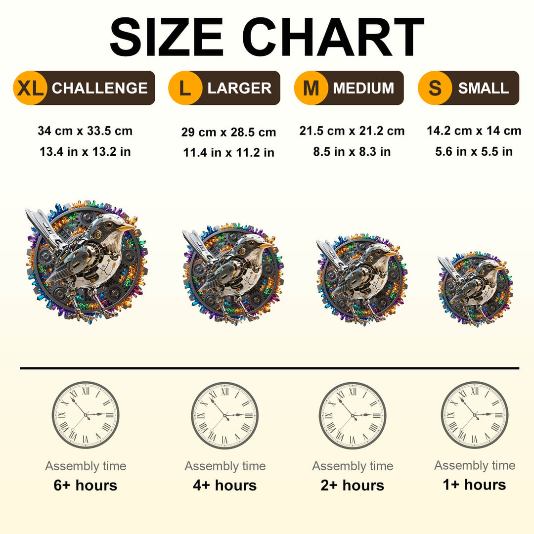 Crystal Mechbird Wooden Jigsaw Puzzle
